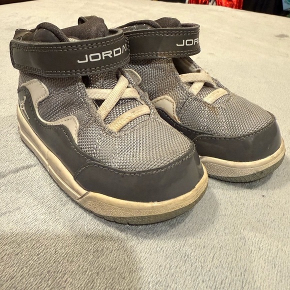Jordan Other - Jordan Gray High-Top Sneakers with Velcro Strap